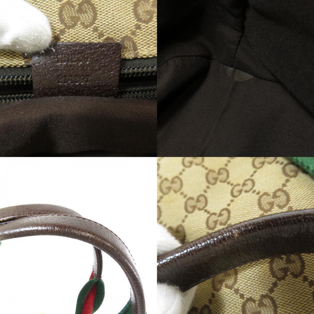 Gucci GG Bag Canvas Tote Web Brown - Picture 7 of 11
